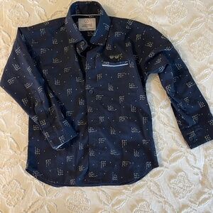 iConnect Kids Navy Blue Button Up Fashion Dress Shirt 3T, Made in India